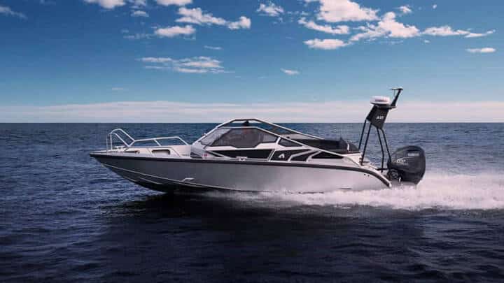 Image of Anytec A27 Open boat cruising on the water with its sleek and modern design, featuring ample seating space and a high-performance engine for an exciting ride.